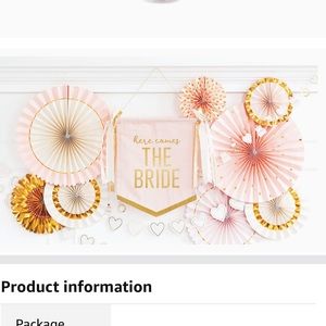 Here Comes The Bride Hanging Banner - Bridal Shower Decoration